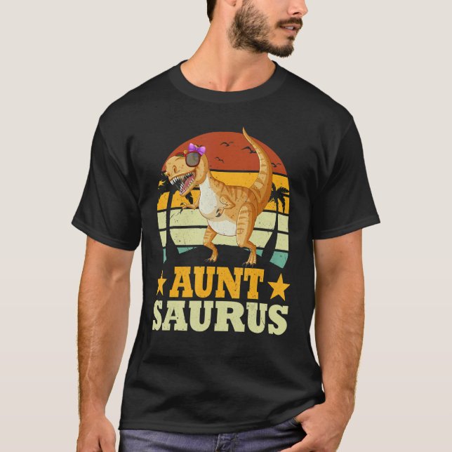 Family Matching  Auntsaurus Dinosaur Aunt Saurus T Shirt (Framsida)