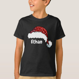 Family Matching Christmas Santa Hat Custom Name T Shirt