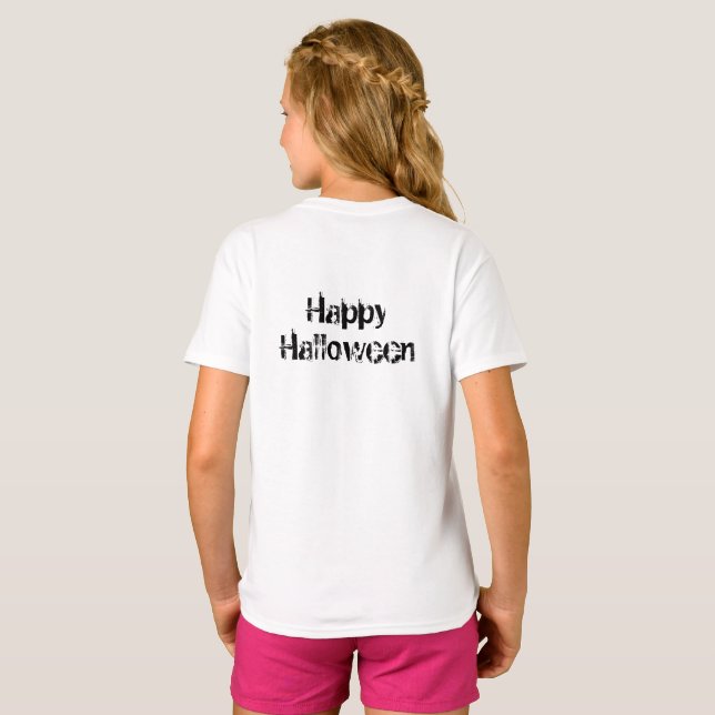 Family Matching Girl Typography Happy halloween T Shirt (Hel baksida)
