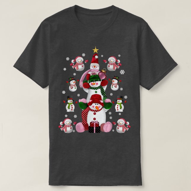 Family Matching Group Set Kids Cute Snowmen Christ T Shirt (Design framsida)