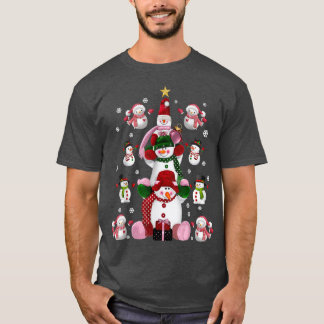 Family Matching Group Set Kids Cute Snowmen Christ T Shirt