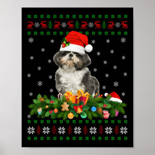 Family Matching Julafton Lighting Ugly Shih Tzu Kr Poster