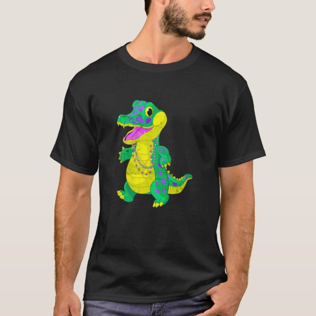 Family Matching Madri Gras Alligator Festival Carn T Shirt (Framsida)