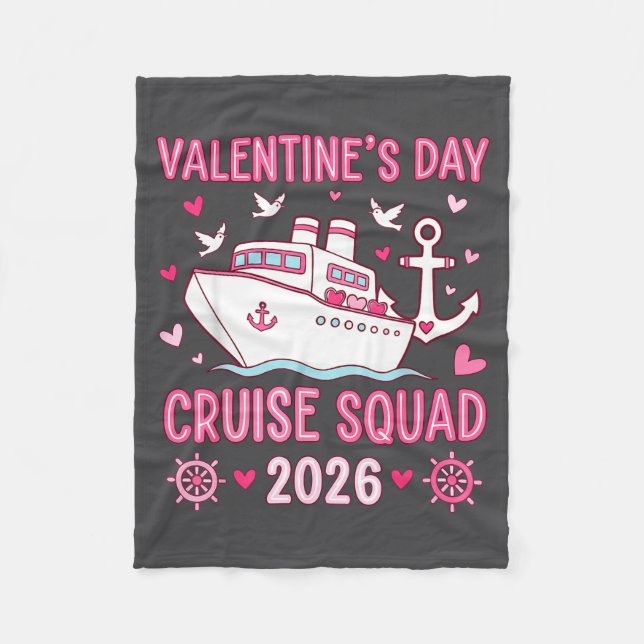 Family Matching Valentines Day Family Cruise Squad Fleecefilt (Framsidan)