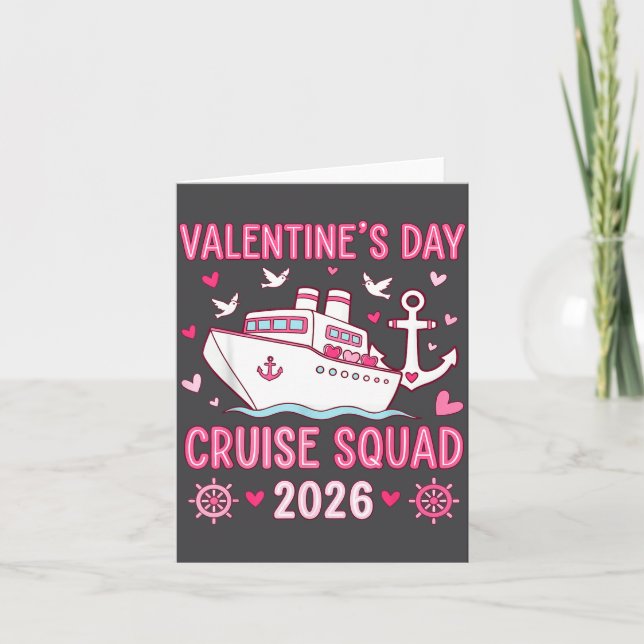 Family Matching Valentines Day Family Cruise Squad Kort (Framsida)