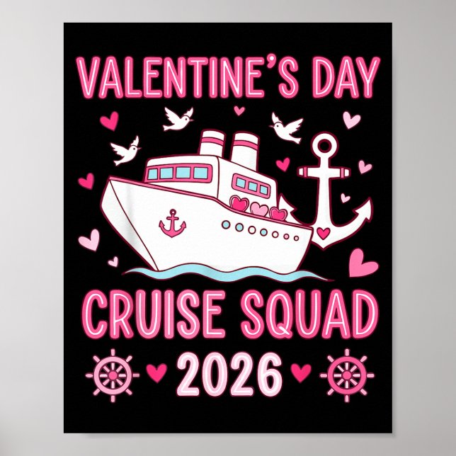 Family Matching Valentines Day Family Cruise Squad Poster (Framsidan)