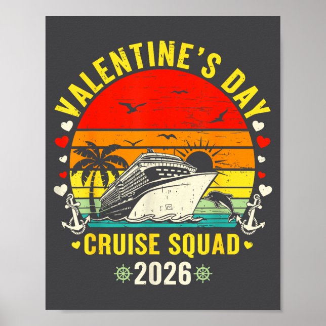 Family Matching Valentines Day For Couples Cruise  Poster (Framsidan)