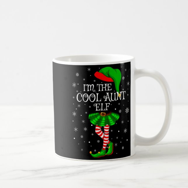 Family Matching Women Girls I'm The Cool Aunt Elf  Kaffemugg (Höger)