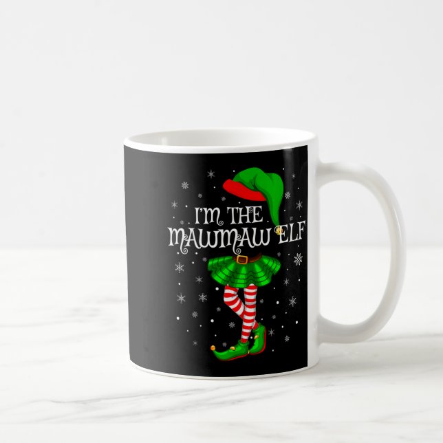 Family Matching Women Girls I'm The Mawmaw Elf Chr Kaffemugg (Höger)