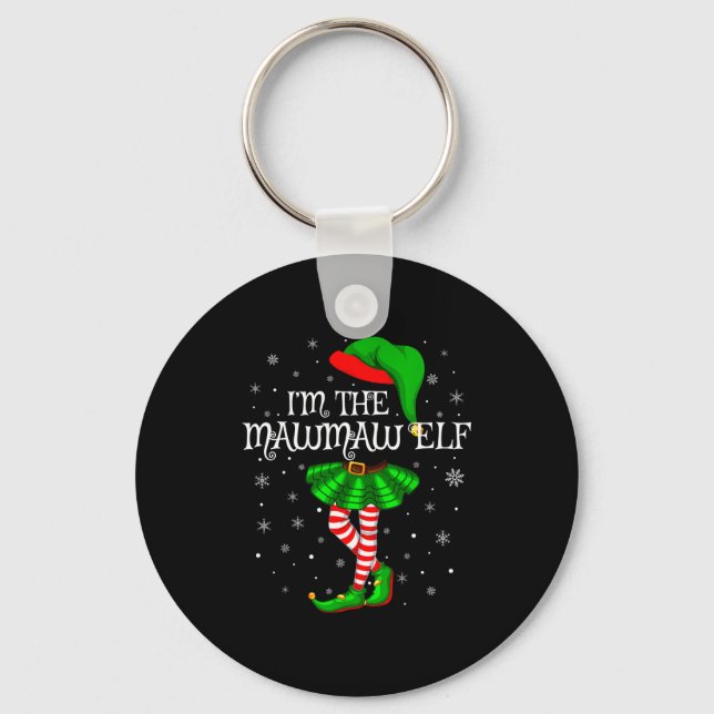 Family Matching Women Girls I'm The Mawmaw Elf Chr Nyckelring (Framsida)