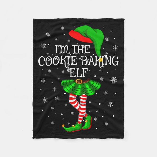 Family Matching Women Girls The Cookie Baking Elf  Fleecefilt (Framsidan)