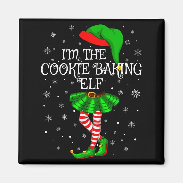 Family Matching Women Girls The Cookie Baking Elf  Magnet (Framsidan)