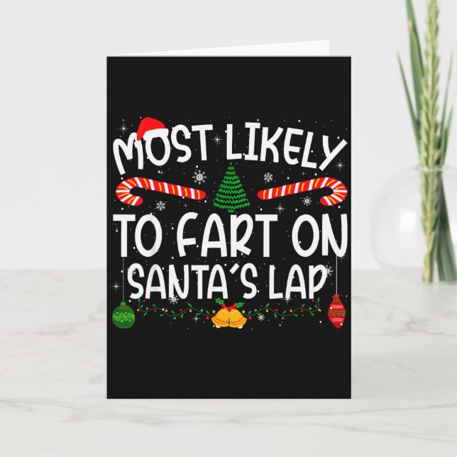 Family Matching Xmas Most Likely To Fart On Santa' Kort (Framsida)