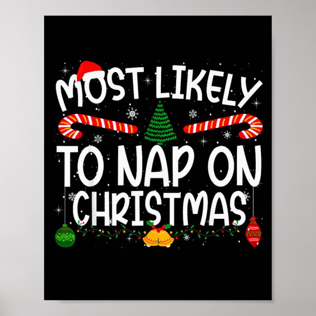 Family Matching Xmas Most Likely To Nap On Christm Poster (Framsidan)