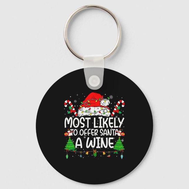 Family Matching Xmas Most Likely To Offer Santa A  Nyckelring (Framsida)