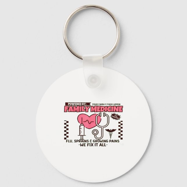 Family Medicine Retro Family Physician Doctor Gift Nyckelring (Framsida)