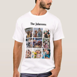 Family Memories 9 Photo Grid Personalized Collage T Shirt