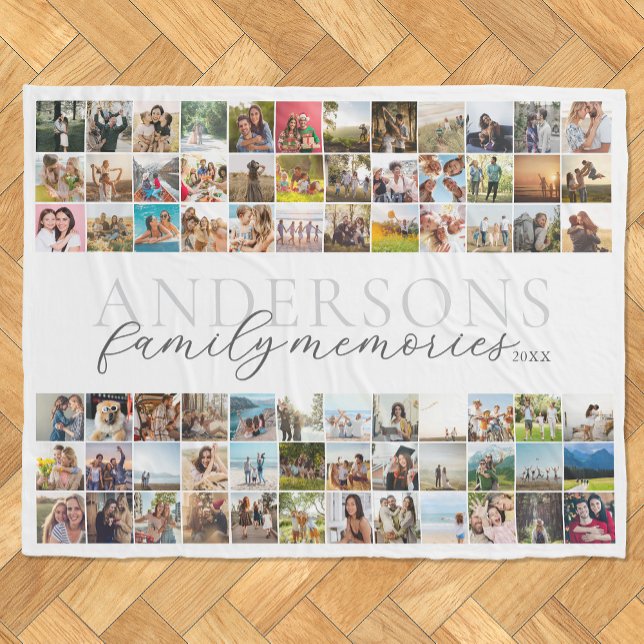 Family Memories Personlig 72 Photo Collage Fleecefilt (Skapare uppladdad)