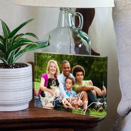 FAMILY Modern White Script Overlay Photo Namn