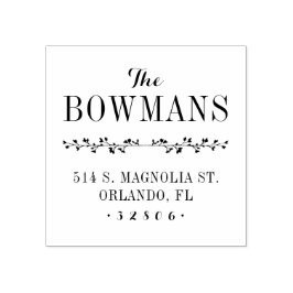 Family Monogram Adress Frimärke Stämpel