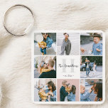 Family Monogram Calligraphy 16 Photo Keychain Nyckelring<br><div class="desc">Nyckelkedjan har 16 anpassningsbars foto.</div>