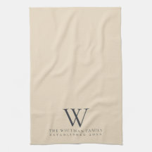 Family Monogram Elegant Cream Slate Grått Köks