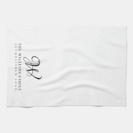 Family Monogram Elegant Script Kitchen Kökshandduk