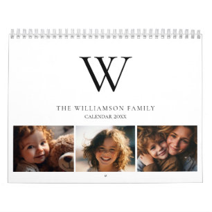 Family Monogram Namn Photo Kalender