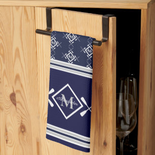 Family Monogram Nautical Boating Kökshandduk