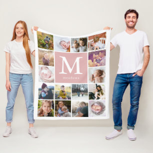 Family Monogram Photo Fleecefilt