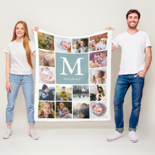 Family Monogram Photo Fleecefilt