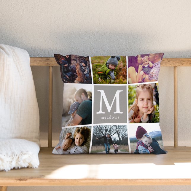 Family Monogram Photo Kudde (Skapare uppladdad)