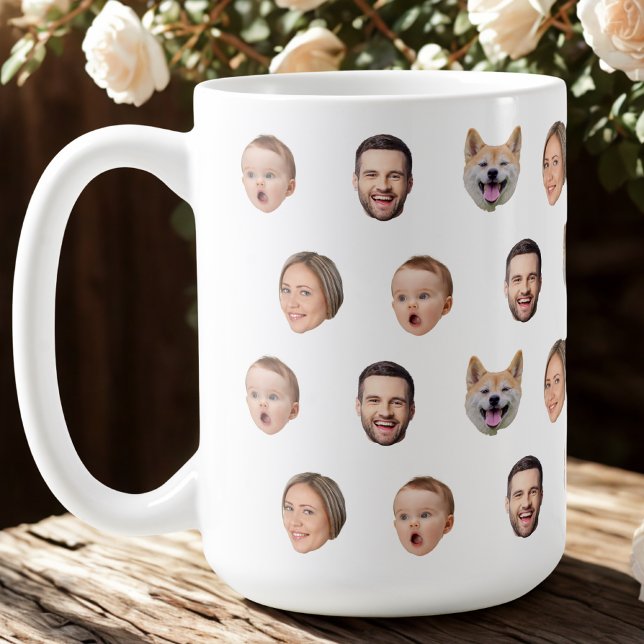 Family Mugg, Anpassningsbar Ansikte Photo, 4 Foton Kaffemugg (Skapare uppladdad)