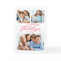 FAMILY MULTI PHOTO Glad helg calligraphy red
