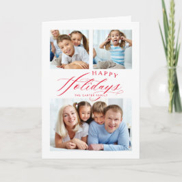 FAMILY MULTI PHOTO Glad helg calligraphy red