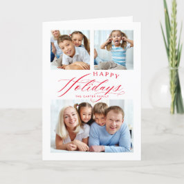 FAMILY MULTI PHOTO Glad helg calligraphy red