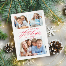 FAMILY MULTI PHOTO Glad helg calligraphy red
