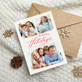 FAMILY MULTI PHOTO Glad helg calligraphy red Meddelande