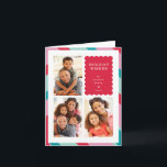 FAMILY MULTI PHOTO modern minimal rosa gräns Helgkort<br><div class="desc">by kat massard >> WWW.SIMPLYSWEETPAPERIE.COM<<< An elegant card design featuring quote that you can change yourself! White geometric border on the backside, giving you the opportunity to handwrite a personal message or place a full portrait photo. NOTE >> Kontakta mig kat@simplysweetpaperie.com om du behöver hjälp med att ändra storlek på...</div>