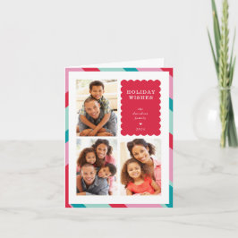 FAMILY MULTI PHOTO modern minimal rosa gräns Helgkort