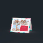 FAMILY MULTI PHOTO modern sött gräns-röd rosa Helgkort<br><div class="desc">by kat massard >> WWW.SIMPLYSWEETPAPERIE.COM<<< An elegant card design featuring quote that you can change yourself! White geometric border on the backside, giving you the opportunity to handwrite a personal message or place a full portrait photo. NOTE >> Kontakta mig kat@simplysweetpaperie.com om du behöver hjälp med att ändra storlek på...</div>