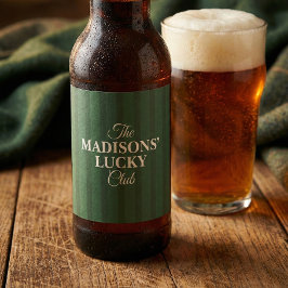 Family Name Lucky St Patricks Green Ölflaska Etikett