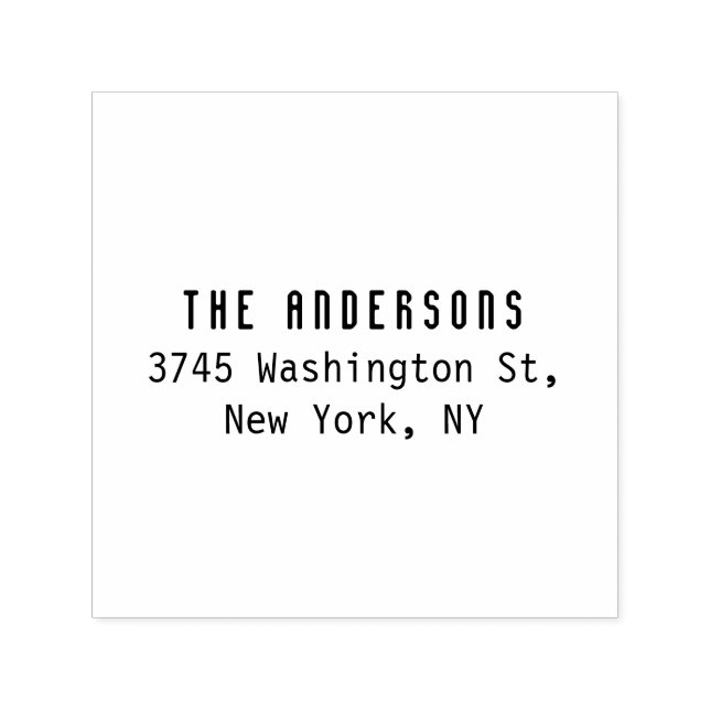 Family Name Modern Plain Professional Black White Självfärgande Stämpel (Design)