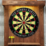 Family Name Personalized  Dartboard Darttavla<br><div class="desc">A dartboard is a popular recreational and competitive game that provides hours of fun for players of all ages and skill levels. Typically made from sisal fibers, cork, or electronic components, dartboards are designed to withstand the impact of darts while offering precise scoring zones. Standard dartboards feature a circular design...</div>