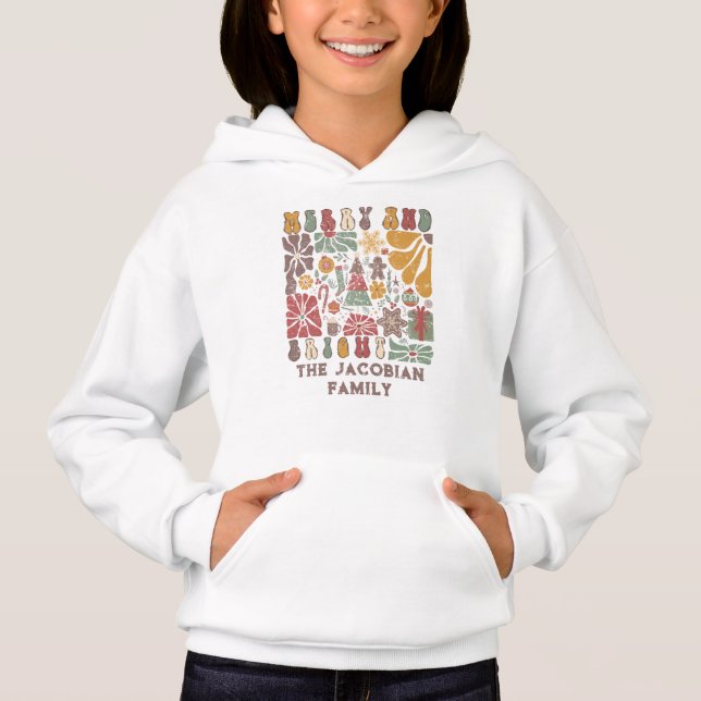 Family Name Year Reunion Boho Floral Christmas T Shirt (Framsida)