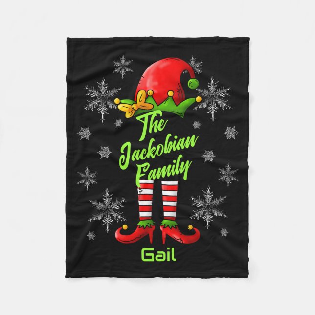 Family Name Year Reunion Matching Christmas Elf T  Fleecefilt (Framsidan)