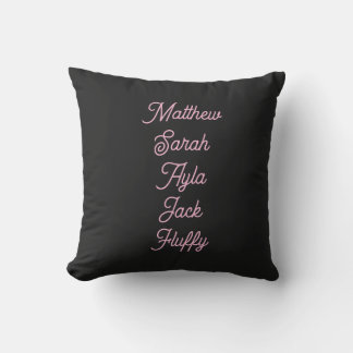 Family names personalized indoor/outdoor pillow kudde