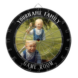 Family Namn 2-fotospelrum Darttavla