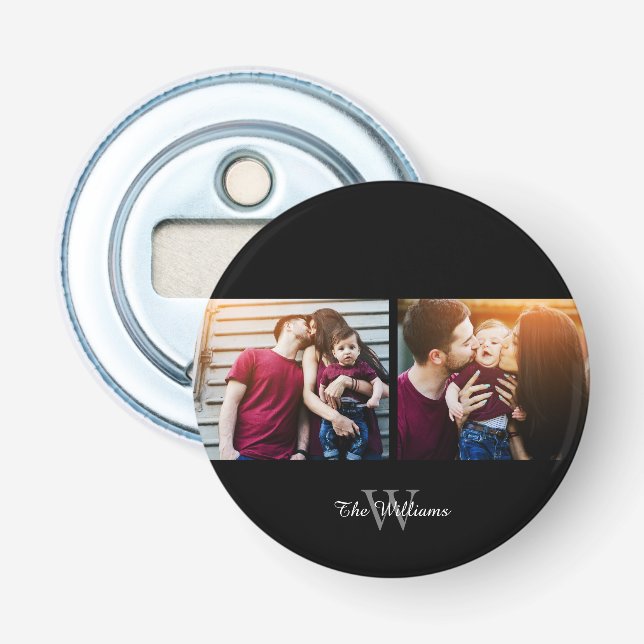 Family Namn 2-Photo Collage Flasköppnare (Framsidan)