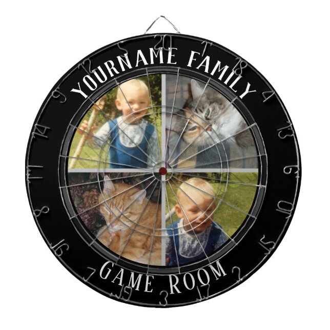 Family Namn 4-fotospelrum Darttavla (Framsidan)